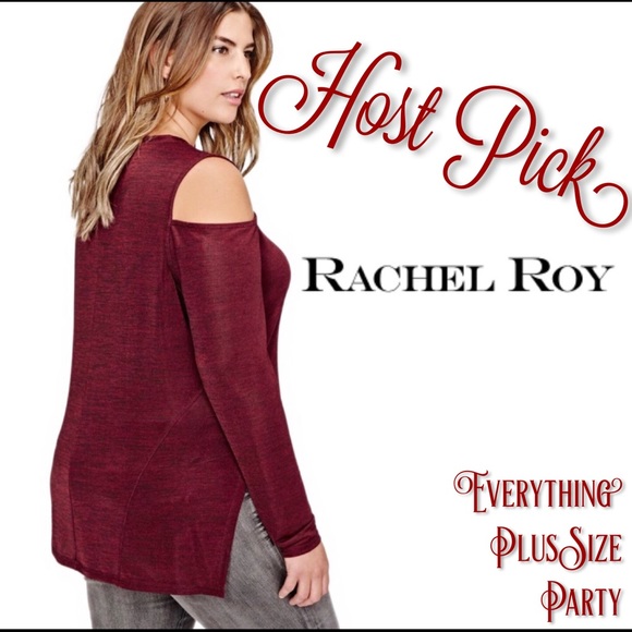 RACHEL Rachel Roy Tops - Semi Sheer Cold Shoulder Top